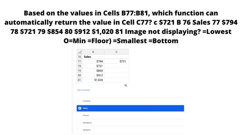 For example, =SORT (D2:D11,1,-1), which sorts an array in descending order, would <b>return</b> a corresponding array that's 10 rows tall. . Based on the values in cells what function can automatically return the value in cell c77